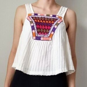 Urban Outfitters Boho Embroidered Tank Top